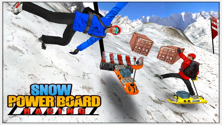 Snow Powerboard Racing ( 3D Speed Sports Power board stunts racing offroad game on Fast ice road tracks with real ragdoll physics )