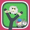 Twin Sheep Slingshot - Physics Puzzle Game