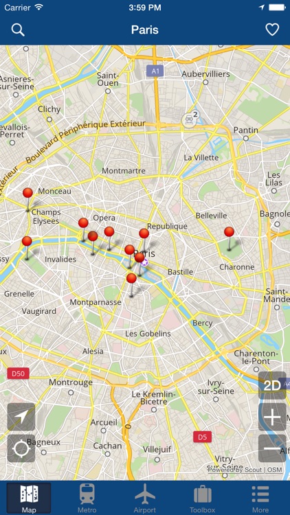 Paris Offline Map - City Metro Airport and Travel Plan