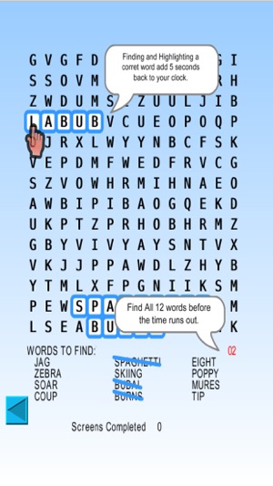 Word Search Blitz, blitz rounds of words