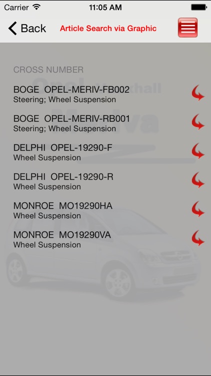 Autoparts Opel Meriva