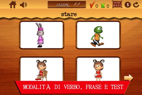 Verbi per i bambini- Parte 1- Apprendimento del linguaggio nei bambini in età prescolare:Free animated Italian language lesson for children to learn animated action words screenshot 3