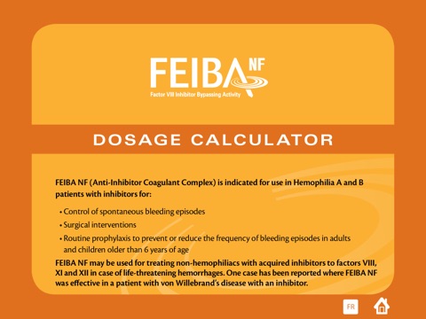 FEIBA Dosage Calculator for iPad screenshot 2