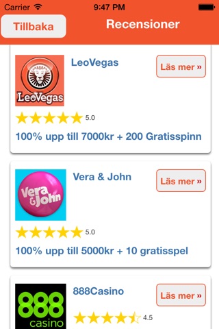 Topp Svenska Casinos screenshot 2