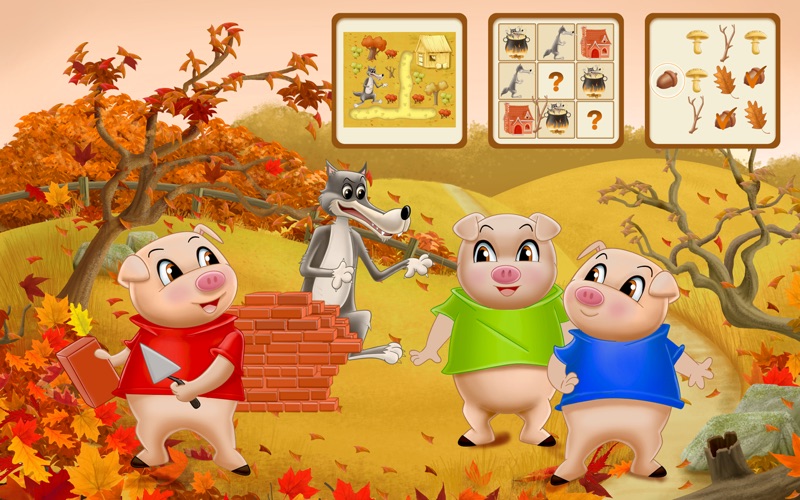 Three Little Pigs - fairy tale with games for kids thumbnail 1