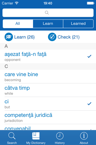 Romanian <> English Dictionary + Vocabulary trainer screenshot 3