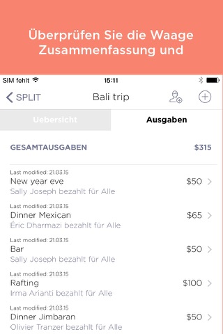 Split : group expenses manager screenshot 2