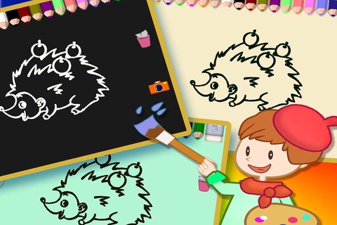 动物园里画画和涂色 - 少儿快乐童年学习颜色的游戏 screenshot 4