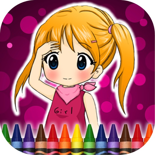 Coloring Book Girls Icon