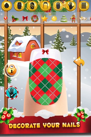 Holiday Nail Salon - Christmas Designer Fingernail Maker and Painter FREE screenshot 4