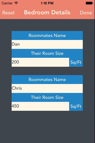 Roommate Rent Calculator screenshot 2