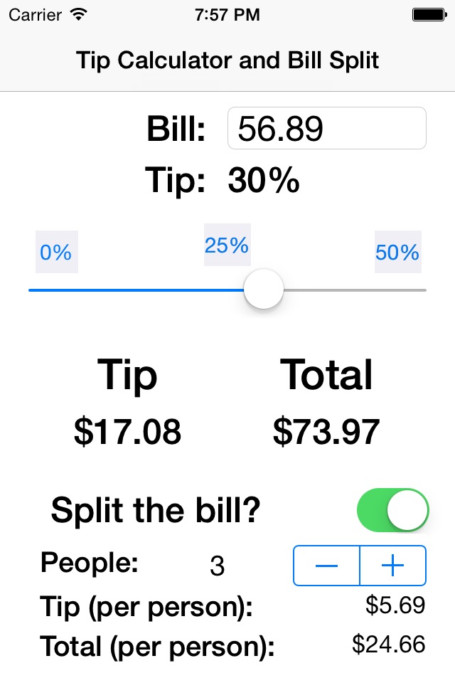 Free Tip Calculator and Bill Split screenshot 2