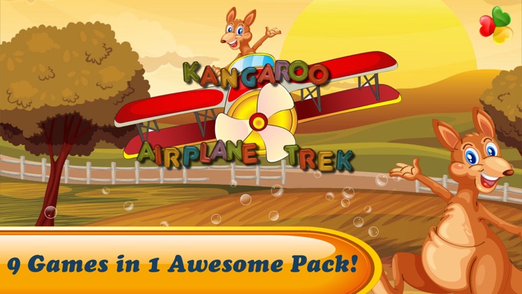 Kangaroo Airplane Trek Lite - 9 Fun Animal Games in One Pack for Kids