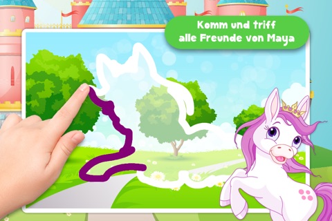 Free Kids Ponies Puzzle Teach me Tracing & Counting - Learn about pink ponies, cute fairies and princesses screenshot 2
