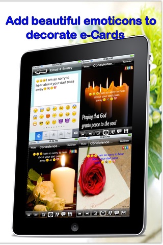 Best Condolence Cards with Emoji Keypad.Customise and send condolence cards with sympathy text,voice messages and emoticons screenshot 4