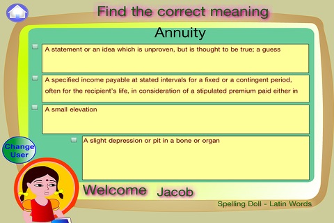 Spelling Doll English Words From Spanish Origin Vocabulary Quiz  Grammar screenshot 2