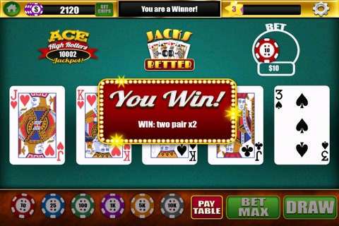 Ace High Rollers Video Poker Casino - Free Jacks or Better, Deuces Wild, and Joker Poker Games screenshot 4