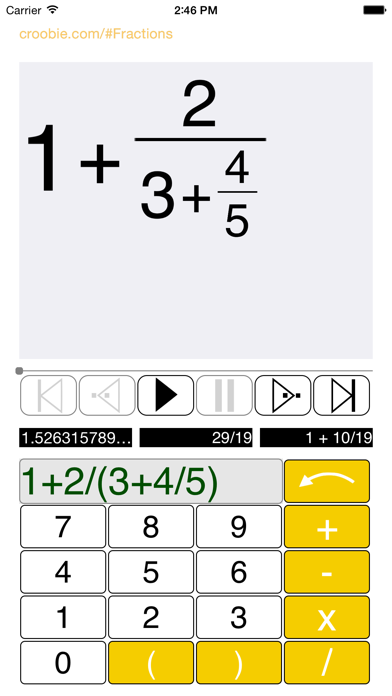 How to cancel & delete Fractions Learning Calculator from iphone & ipad 1