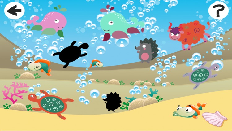 Animals of the Sea Shadow Game: Play and Learn shapes for Children