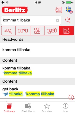 Swedish <-> English Berlitz Essential Dictionary screenshot 3