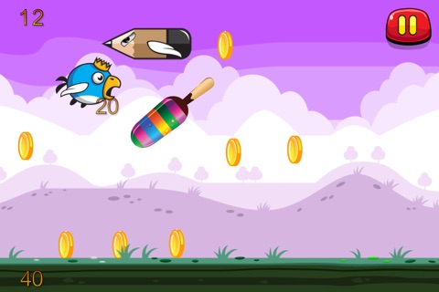 A Mad Flappy King Bird Vs Insane Flying Pencils! An Epic Air Battle Face-Off! - Free screenshot 2
