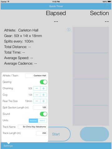 Track Cycling Stopwatch (iPad) screenshot 2
