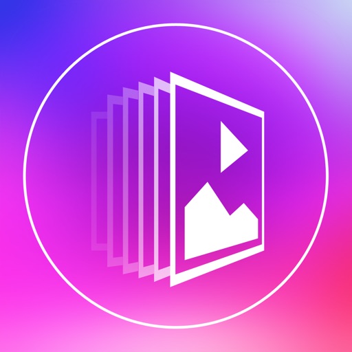 Slideshow Maker Square FREE - Create Beautiful Video Slideshow Mix Your Photos Pictures and Image with Text Caption Musics and Share into Square Size for Instagram. icon