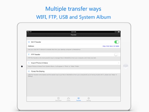 Mobile Drive HD Free - Document, Cloud, Wifi, USB, FTP screenshot 3