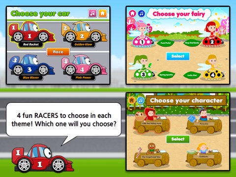 Sight Words Spelling Race: Hot Cars, Fast Fairies & Fairy Tale Dash HD screenshot 2