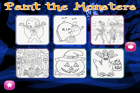 123 Halloween Coloring Book - Spooky Monster Pics for Preschool Kids FREE screenshot 4