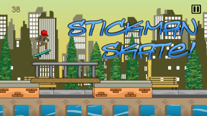 Stick-man Skate-boarding City Sport Jumpのおすすめ画像1