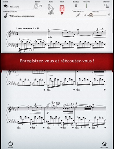 Play Chopin – Nocturne n°8 (partition interactive pour piano) screenshot 3
