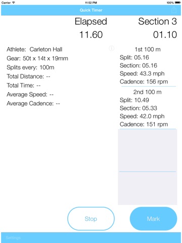 Track Cycling Stopwatch (iPad) screenshot 3
