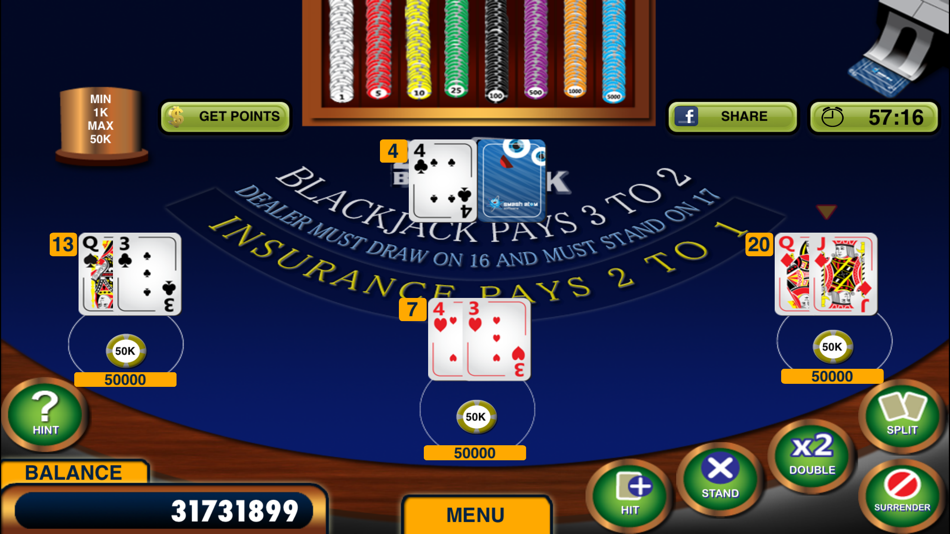 Blackjack 21 + Free Casino-style Blackjack game by Smash Atom Software ...