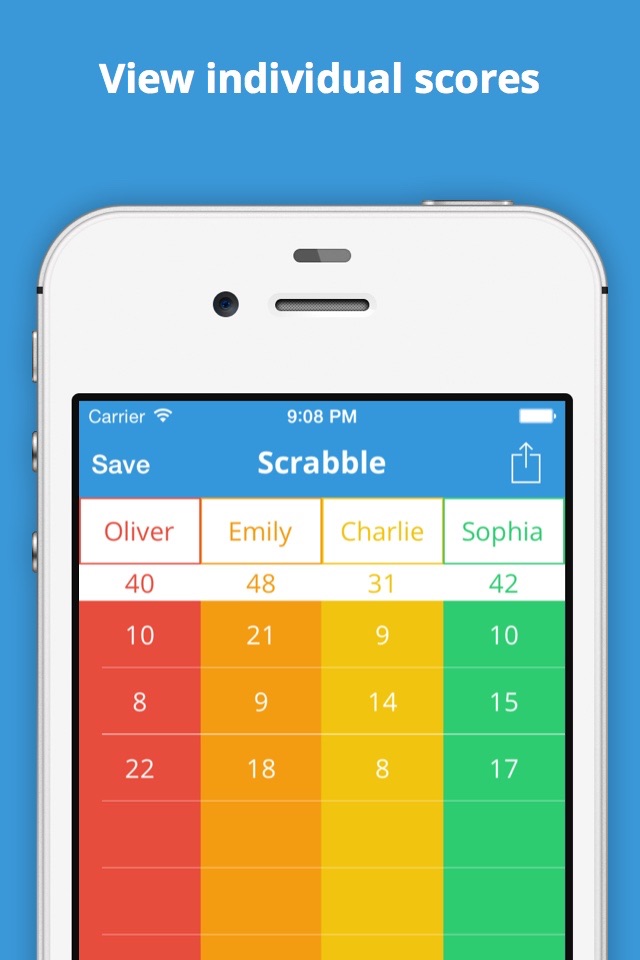 iSaveScore - Save your games scores for future play screenshot 2