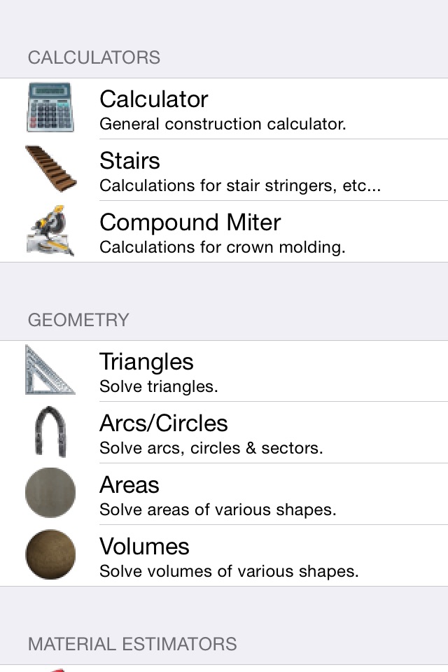 Construction Calc Pro screenshot 3