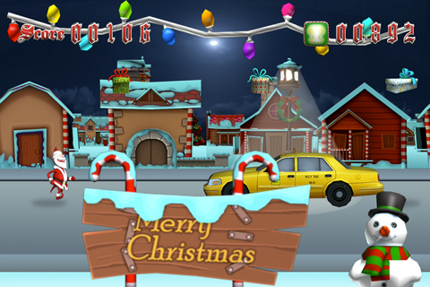The Christmas Game FREE - 3D Cartoon Santa Claus Is Running Through Town! screenshot 4