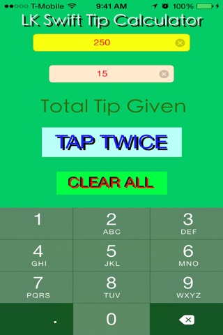 LK Swift Tip Calculator screenshot 2