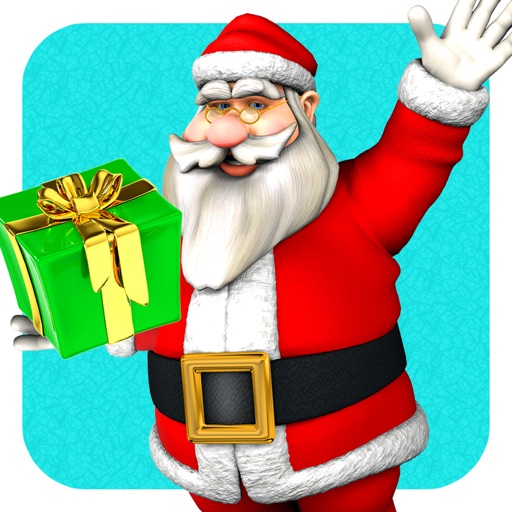 Circle the Santa Claus with Merry Christmas Presents icon