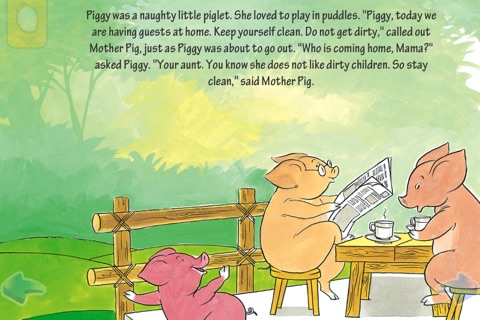Piggy Tries To Stay Clean  - Interactive eBook in English for children with puzzles and learning games screenshot 2
