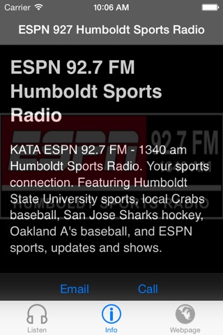 ESPN 927 Humboldt Sports RadioReturn to list screenshot 2