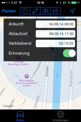 moParking -  Automated Car Finder and Park Meter Alarm screenshot 4
