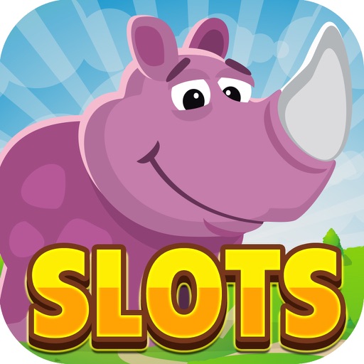 Mighty Zoo Animals Friends of the Rhino Slots Machine of Vegas Style Icon