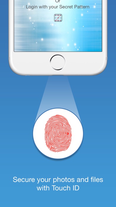 Finger-Print Camera Security with Touch ID & Secret Pattern Unlock Protect-ion Screenshot 3