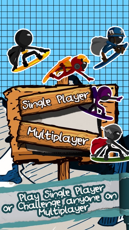 A Superhero Stickman Run - Amazing Mountain Snowboard Racer