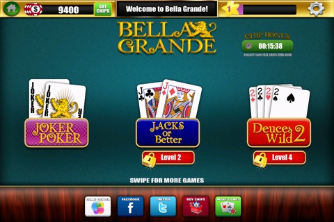 Bella Grande Video Poker Casino - Free Jacks or Better, Deuces Wild and Joker Poker Games screenshot 2