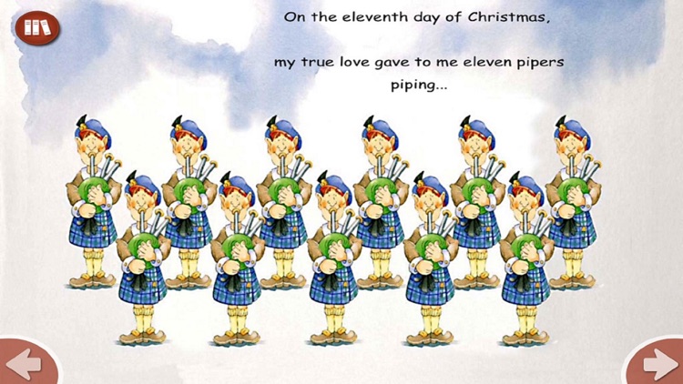 The Twelve Days Of Christmas - Read along interactive Christmas eBook, songbook for Kids, Parents and Teachers
