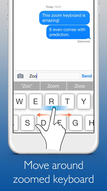 Zoom Keyboard – with Prediction: Custom Keyboard for iOS8