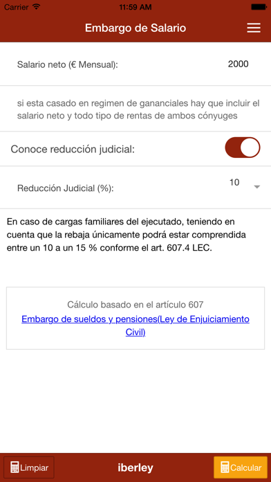 How to cancel & delete Calculo de embargo de salario from iphone & ipad 3