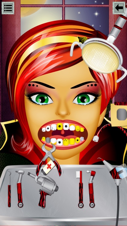 Monster Dentist: dental treatment of scary vampire and gargoyle